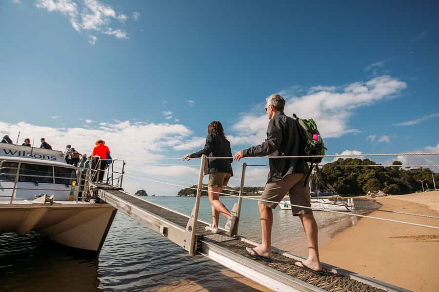 Abel Tasman National Park: Cruise, Kayak, & Hike Tour - Safety briefing first, then Observation Beach kayaking takes over