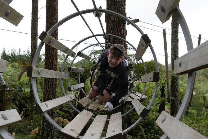 Adrenalin Forest Auckland - The standout obstacles: barrels, Indiana jump, wrecking balls, and Tarzan-style moves
