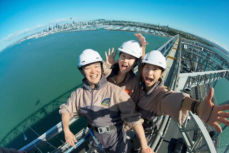Auckland Harbor Bridge: Bridge Climb - The climb route: under, over water, and up through the arches