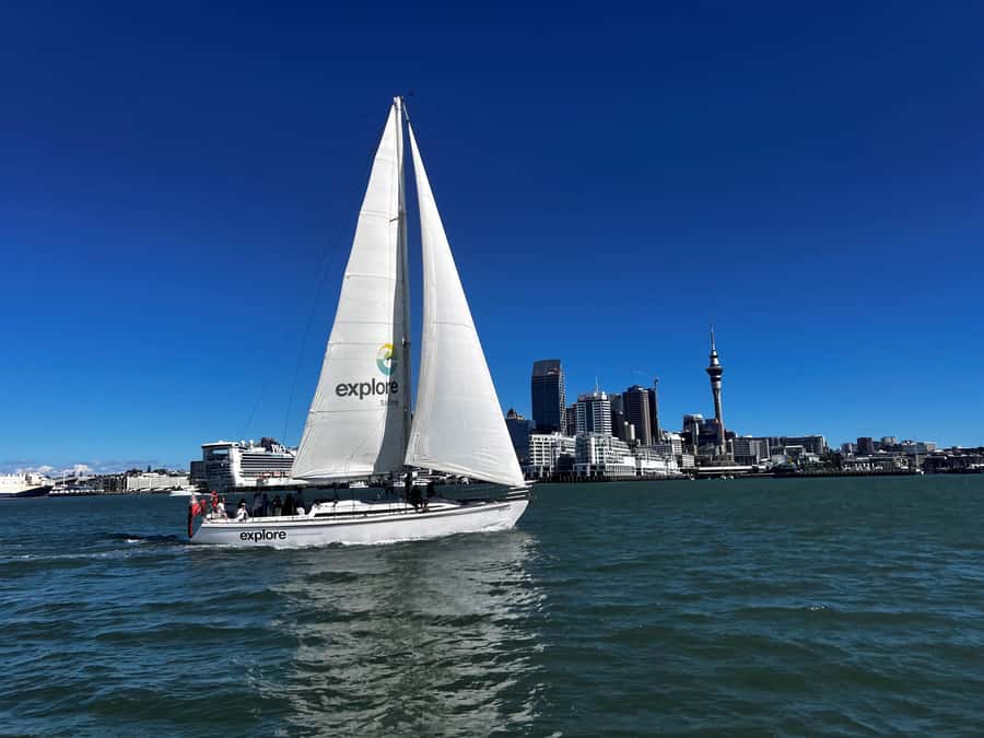 Auckland Harbour 1.5-Hour Sailing Cruise - A 50-foot sailing yacht: what it feels like when you can take the wheel