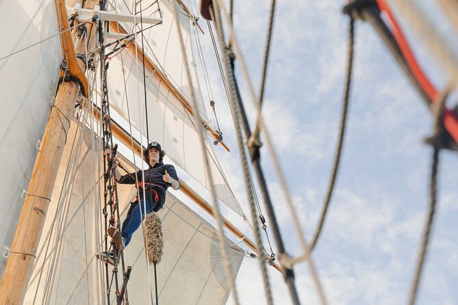 Bay of Islands Tall Ship Sailing on R. Tucker Thompson Including BBQ Lunch - Hands-on sailing moments: rigging work, lookout time, and steering