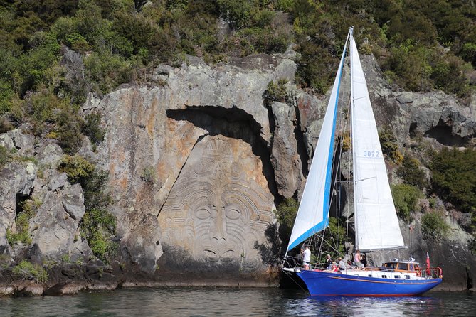 Classical Sailing - Māori Rock Carvings -Taupo Sailing Adventures - What You Actually Get On Board: Drinks, Blankets, and a Restroom