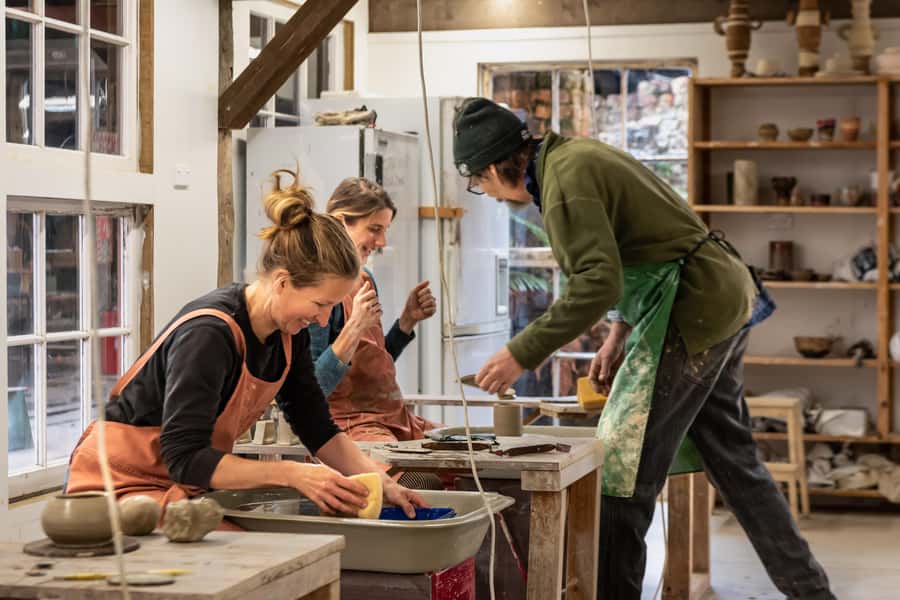 Coromandel: Wheel Throwing Pottery Class - Making your wheel-thrown piece: learning the basics at human speed