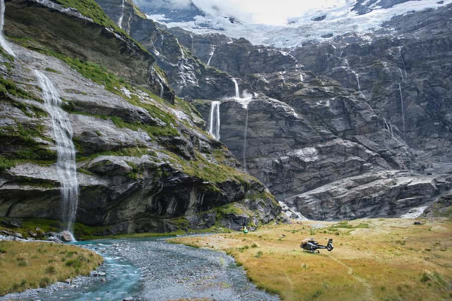 Earnslaw Burn Glacier & Waterfalls | 45 mins from Glenorchy - Seasonal waterfall expectations (winter is different)
