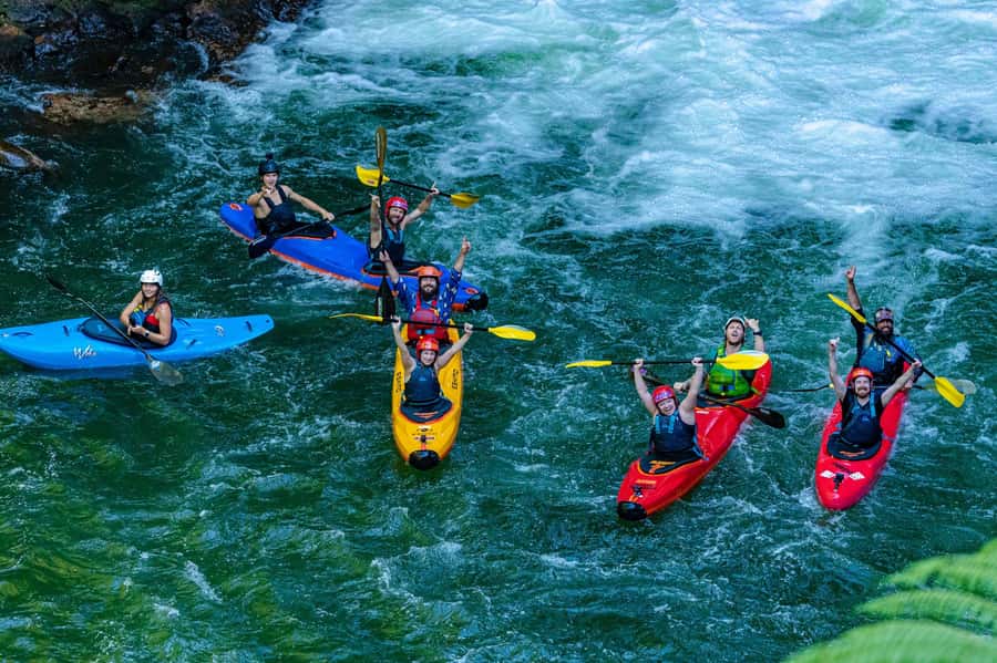 Epic Tandem Kayak Tour down the Kaituna River Waterfalls - Swimming, timing, and what your body should expect