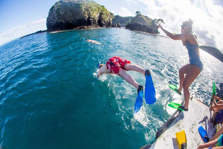 From Paihia: The Rock Adventure Overnight Cruise - Dinner, firelight, and night kayaking for phosphorescence