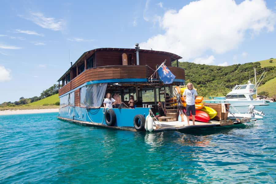From Paihia: The Rock Adventure Overnight Cruise - WWII remains, Maori fortifications, and island walking with meaning