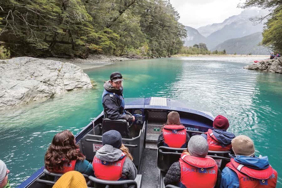 From Queenstown: Dart River Wilderness Jet Boat Experience - On the river: how the adrenaline, turns, and spins work in real life