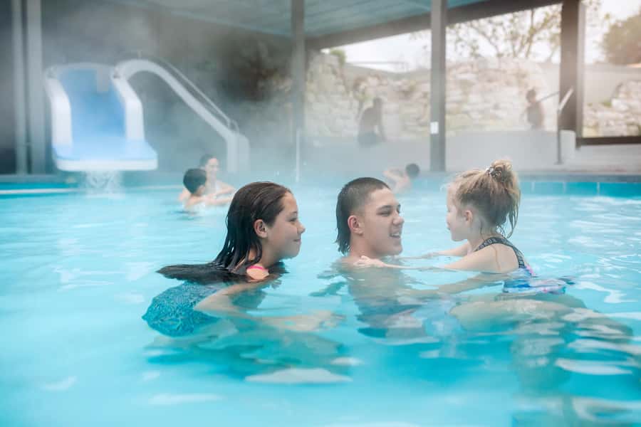 Geothermal and Freshwater Combo Family Pools in New Zealand - Timing it right: unlimited bathing on the day you book
