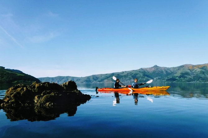 Guided Electric Mountain Bike & Sea Kayak Tour in Akaroa - Sea kayaking in Akaroa, with Joey guiding the water skills