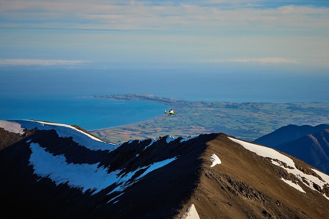 Kaikōura Whale Watching and Scenic Landing - 1hr Premier Tour - Coastal Kaikōura from above, then out toward the peaks