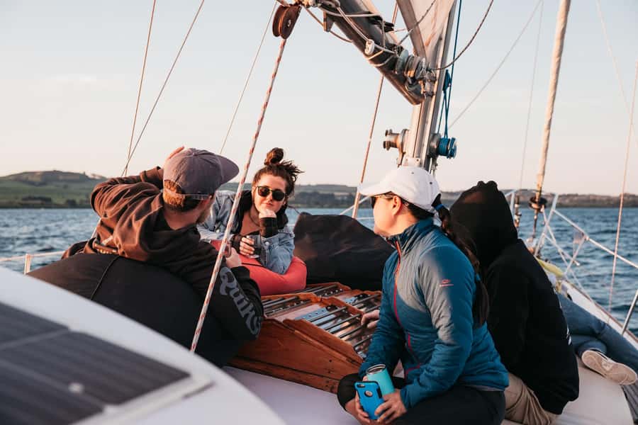 Lake Taupo: Sailboat Trip to the Maori Rock Carvings - Blankets, Wet Gear, and the Comfort You Feel Right Away