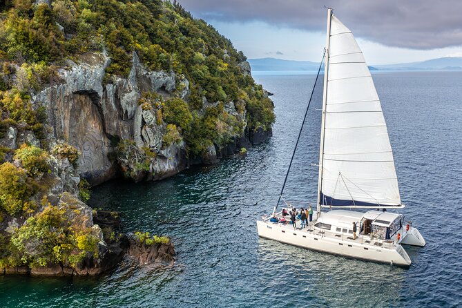 Luxury Sailing - Māori Rock Carvings - Taupo Sailing Adventures - Contemporary Māori rock carvings, seen the way they’re meant to be seen