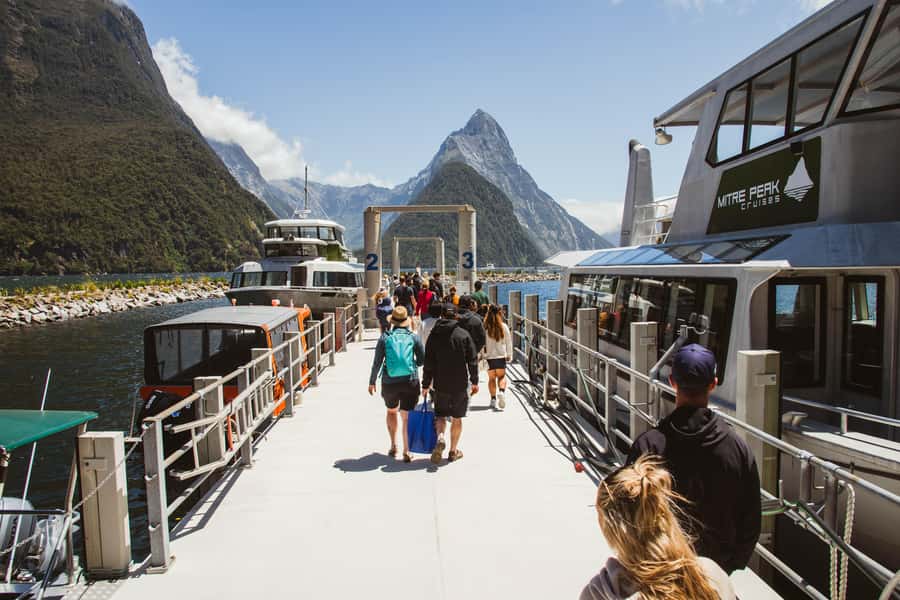 Milford Sound: 2-Hour Small Boat Scenic Cruise - From Milford Sound Wharf past Mitre Peak, the ride starts strong
