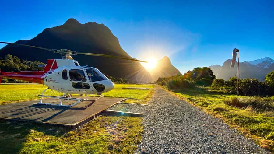 Milford Sound Extended Helicopter Flight & 3 Landings - Milford Sound landing walk, photo angles, and a calm start