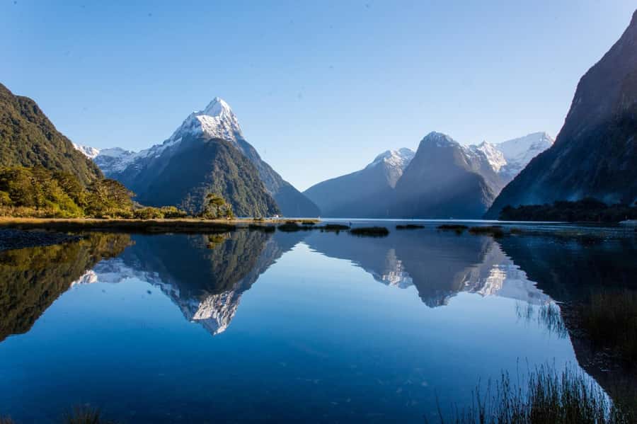 Milford Sound Scenic Helicopter Flight with Landing - Landing in Milford Sound and getting the Mitre Peak shot