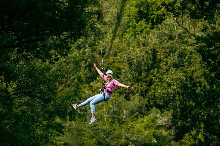 Okere Falls: Zipline over Waterfalls Experience - What the first 15 minutes feel like: gear, briefing, and phone-ready lanyards