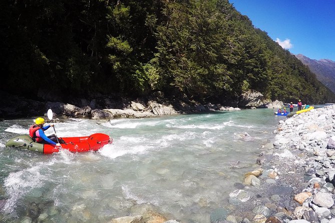 Packraft Wanaka - Wishbone Falls walk: a calm start before the wetsuits