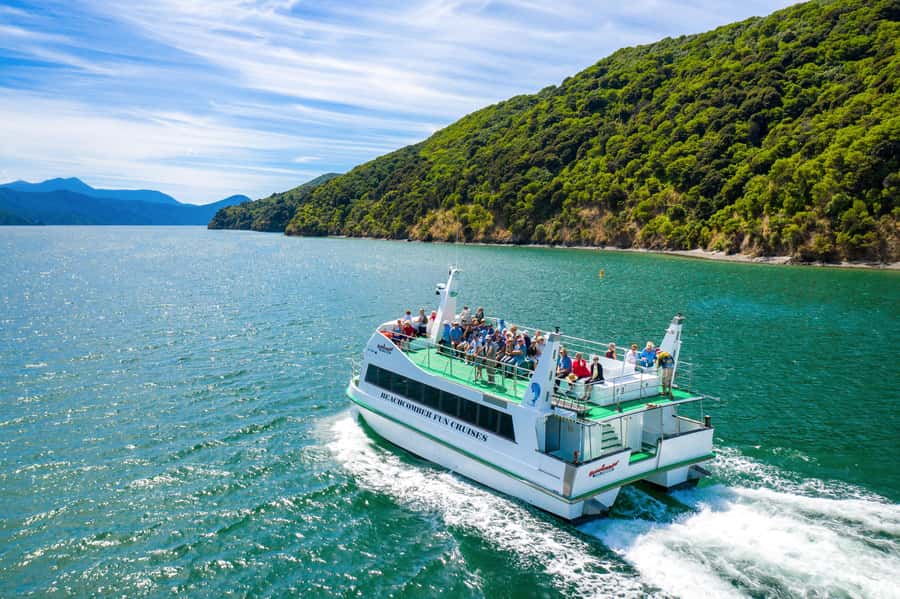 Picton Shore Excursion: Queen Charlotte Sounds Cruise - The Beachcomber Cruises boat experience: easy seating and a relaxed pace