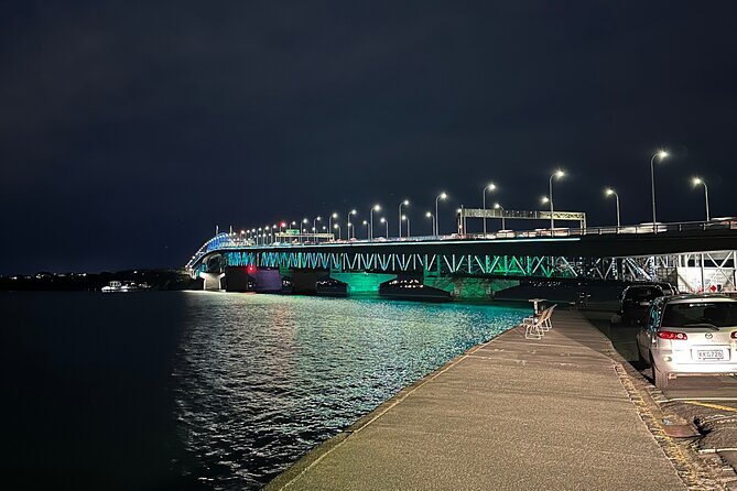 Private Night Tour of Auckland, Sky Tower Bar, Bridge & Museum - Auckland Harbour Bridge: the view is fast, but the scale hits