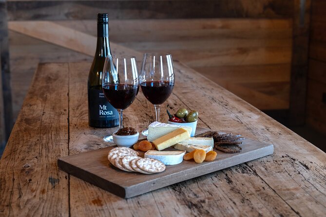 Queenstown Classic Wine Tour: 3 Winery Visits, Cave Tour & Cheese - Mt Rosa and the cheeseboard pairing