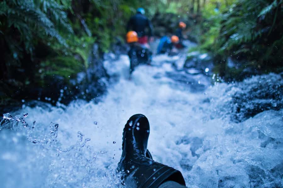 Raglan: Karioi Canyoning - Entering the canyon: scrambling, water movement, then abseils