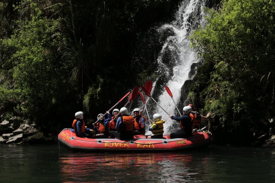 Rangitaiki Rafting Grade 2 - Drinks from rocks, steering the raft, and small moments that add up