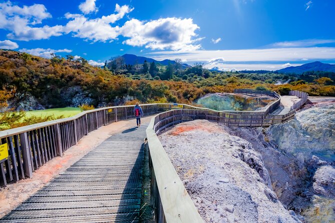 Rotorua Eco Cultural full day tour (Wai o Tapu, Waimangu,Te puia) - Wai-O-Tapu Thermal Wonderland: where the ground looks painted